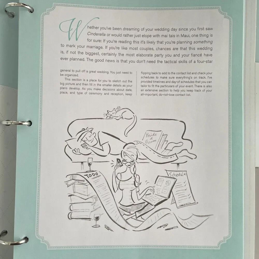 Wedding Planner & Organizer Hardcover Mindy‎ Weiss Ring Binder Illustrated New